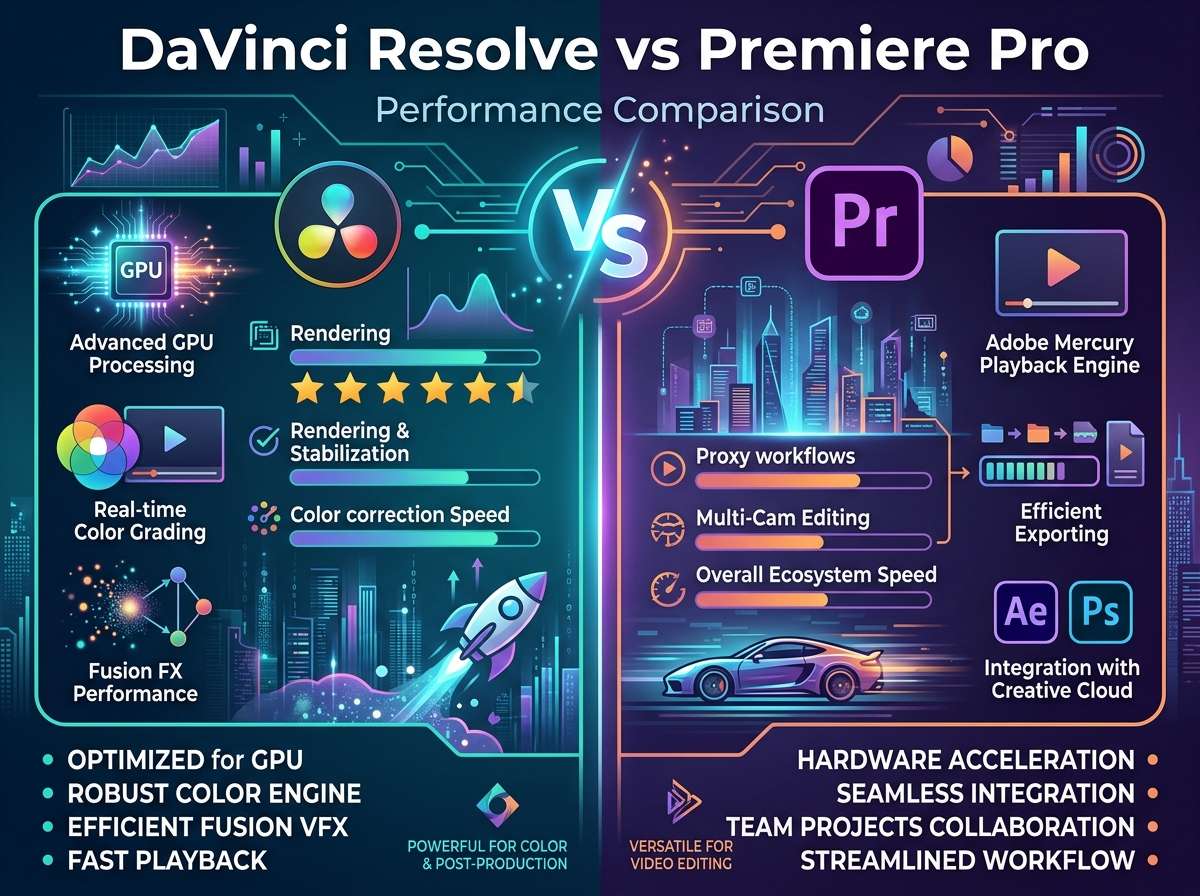 DaVinci Resolve vs Premiere Pro: Complete Performance Comparison Guide